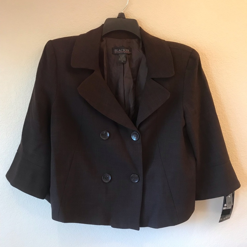 Womens Dark Brown Blazer Jacket NEW Size 16 Double Breasted